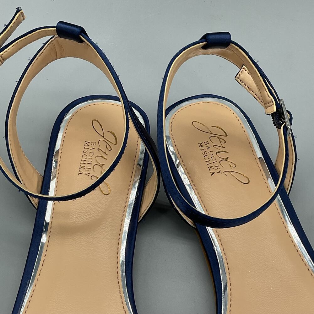 NEW Jewel Badgley Mischka Women’s O’Hara Ankle Strap Sandals Navy Size 8.5 - Picture 6 of 10